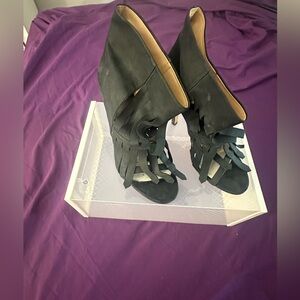 Maison Margiela Black Fringe Women's Heels